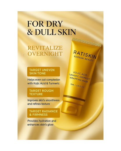 RATISKIN KOJIC ACID TURMERIC OVERNIGHT WRAPPING MASK